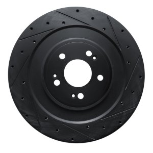 Genesis GV70 Brake Rotor (1) - Rear Right - R1 Concepts - Drilled & Slotted - Black - `21-`26